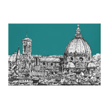 Firenze en turquoise impression sur toile