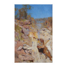 Fire's on by Arthur Streeton Stretched Canvas Print