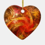 Firestorm Abstract Art Heart Ornament