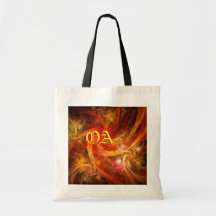 Firestorm Abstract Art Monogram Bag