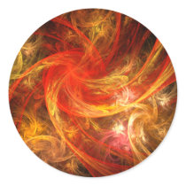 Firestorm Abstract Art Round Sticker