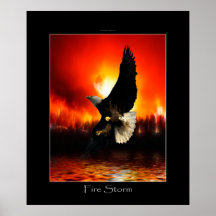 FIRESTORM Bald Eagle Art Poster