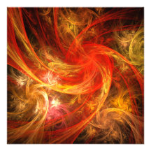 Firestorm Nova Abstract Art Invitations