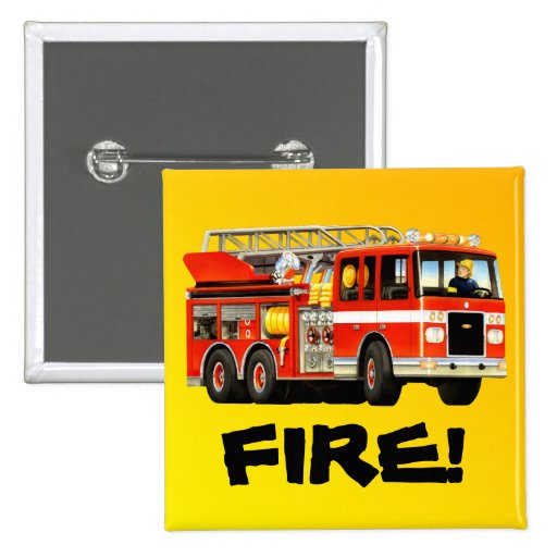 Firetruck Button Badge
