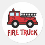 Firetruck Round Stickers