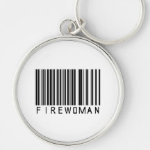 Firewoman Bar Code Keychains