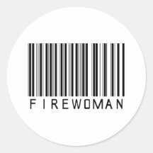 Firewoman Bar Code Sticker
