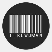 Firewoman Bar Code Sticker