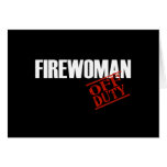 FIREWOMAN DARK GREETING CARDS