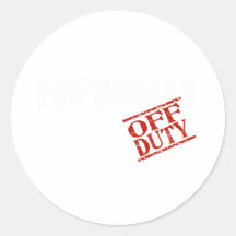 FIREWOMAN DARK ROUND STICKERS
