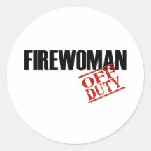 FIREWOMAN LIGHT ROUND STICKER