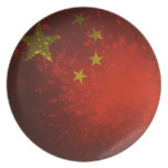 Firework; China Flag Party Plate