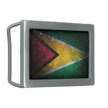 Firework; Guyana Flag Belt Buckles