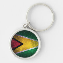 Firework; Guyana Flag Key Chains