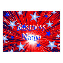 Firework Red White Bue lbusiness card chubby