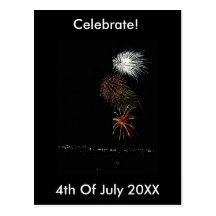 Fireworks 4th July Postcard
