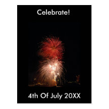 Fireworks 4th July Postcard
