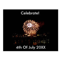 Fireworks 4th July Postcard