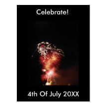 Fireworks 4th July Postcard