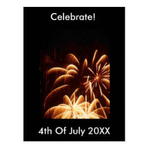 Fireworks 4th July Postcard