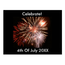 Fireworks 4th July Postcard