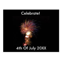 Fireworks 4th July Postcard