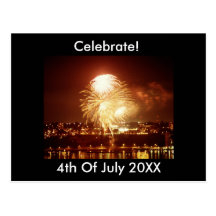 Fireworks 4th July Postcard