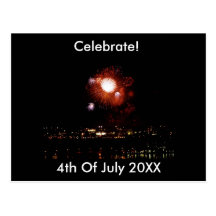 Fireworks 4th July Postcard