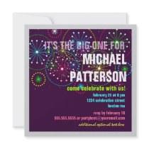 Fireworks Celebration for a BIG Birthday Personalized Invitations