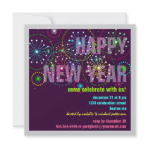 Fireworks Celebration for New Years Eve Party Custom Invitation