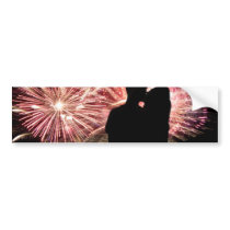 Fireworks Couple Kissing Silhouette Bumper Sticker