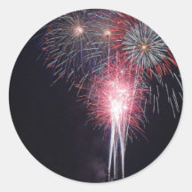 Fireworks Diego Bay On The Fourth Of July Round Sticker