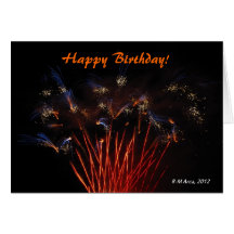 Fireworks Happy Birthday Card