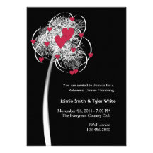 Fireworks & Hearts Tree Reheasal Dinner Invitation