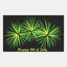 Fireworks on the Fourth! Rectangular Stickers
