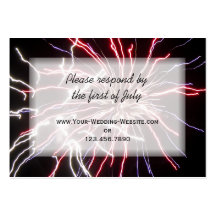 Fireworks Wedding RSVP Response Card Business Card Template