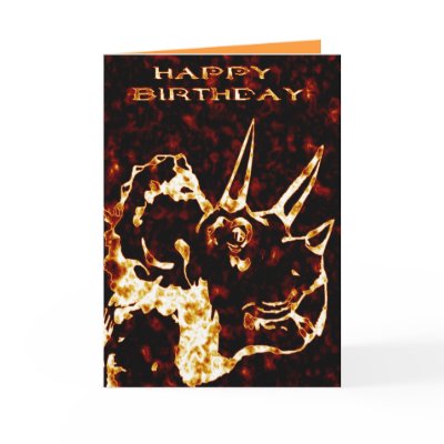 Firey Triceratops Birthday Card by Eddy_G