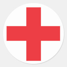 First Aid Kit Sign Round Stickers