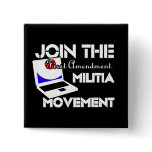 First Amendment Militia Pinback Buttons
