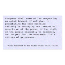First Amendment trivia cards Business Cards