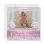 First Birthday 1st Girl White Pink Cupcake Baby 2