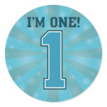 First Birthday Boy, I'm One, Big Blue Number 1 stickers