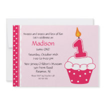 First Birthday Cupcake Invitation