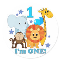 First Birthday Jungle Stickers