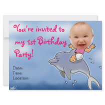 First Birthday Party Girl Invitation 1