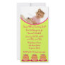 First Birthday Party Lime and Pink Cake Invitation Personalized Photo Card