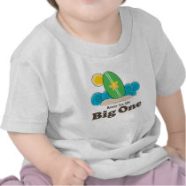 First Birthday Surfboard Surf Baby T shirt