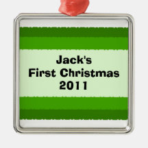 First Christmas Decoration Green Ornament