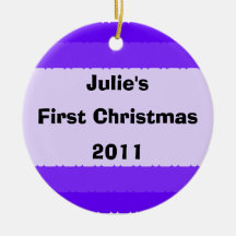 First Christmas Decoration Purple Ornaments