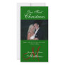 First Christmas Photo Card Photo Monogram Green